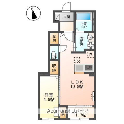THE NOOK ウエスト(1LDK/1階)の間取り写真