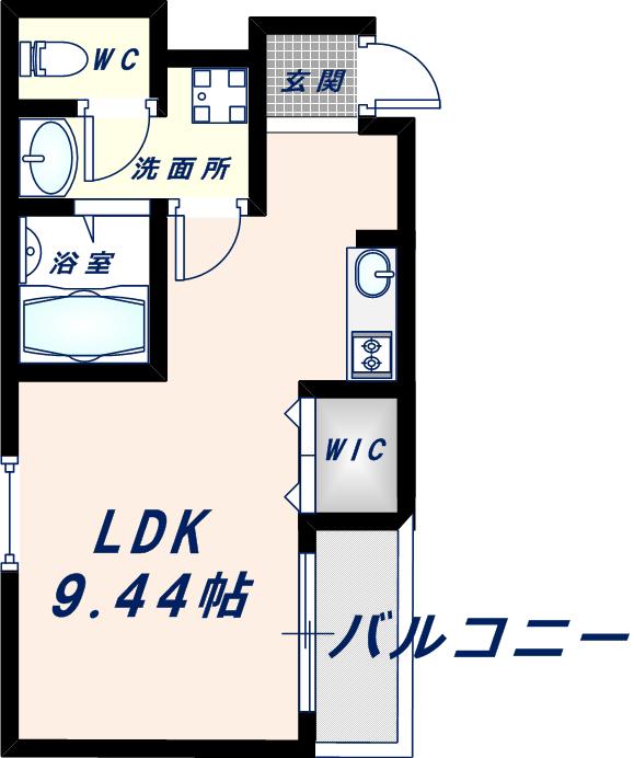 エフスタイル大蓮北3号館(ワンルーム/1階)の間取り写真