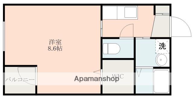 ローゼン下荒田(1K/4階)の間取り写真
