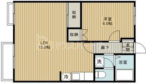 グランハイム関根(1LDK/2階)の間取り写真
