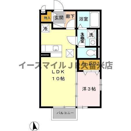 フローラリッシュ(1LDK/1階)の間取り写真