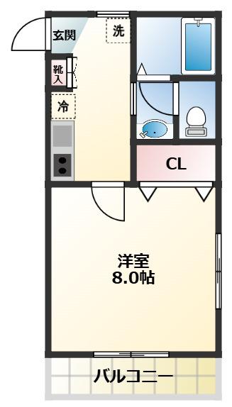 ハウス池亀2号館(1K/1階)の間取り写真