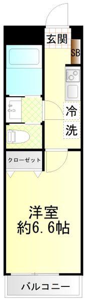 スピカハイツ弘明寺(1K/2階)の間取り写真