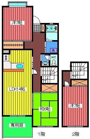 フォレストコート中尾台C(3LDK/1階)の間取り写真