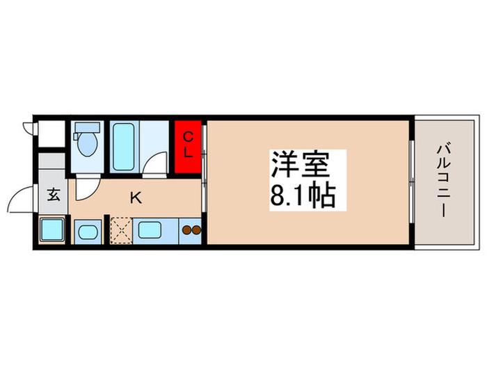 ラシィーヌ吹割(1K/2階)の間取り写真