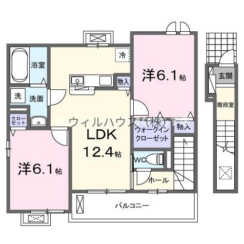 ショコラ3(2LDK/2階)の間取り写真