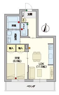 春夏秋冬(1LDK/3階)の間取り写真