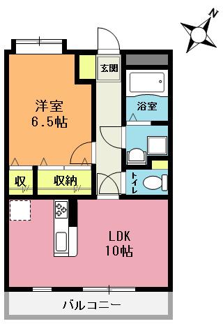 YTマンション(1LDK/2階)の間取り写真