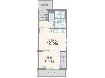 フィールドコート フォリア(1LDK/4階)の間取り写真