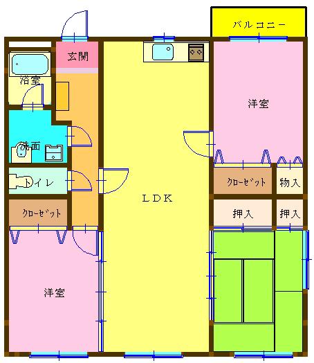 ベーシック中日(3LDK/8階)の間取り写真