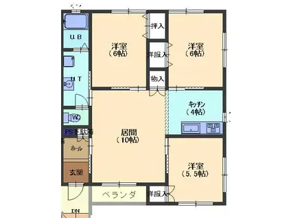 ピースフルハイム(3LDK/2階)の間取り写真