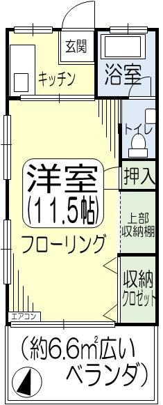 山栄アパート(1DK/2階)の間取り写真