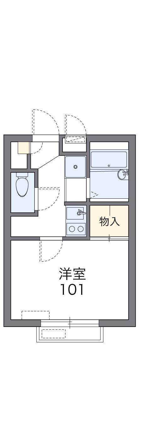 BAYSIDE 那覇(1K/1階)の間取り写真