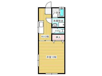 ファミリエールB(1K/1階)の間取り写真