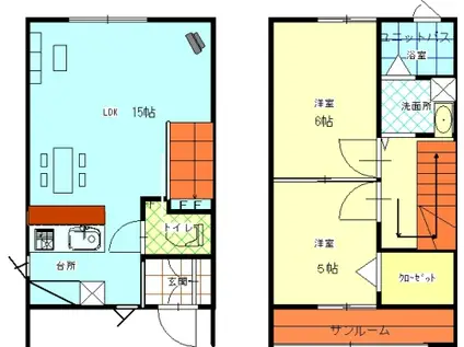 エルウッドV A棟(2LDK/1階)の間取り写真