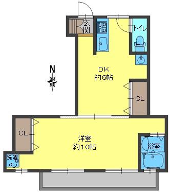 山光文化(1LDK/2階)の間取り写真