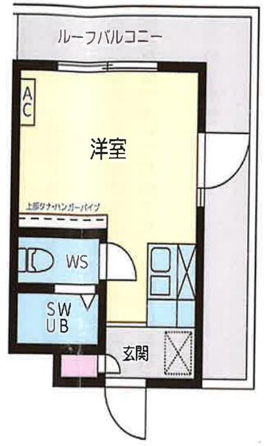 桂ビル(ワンルーム/4階)の間取り写真