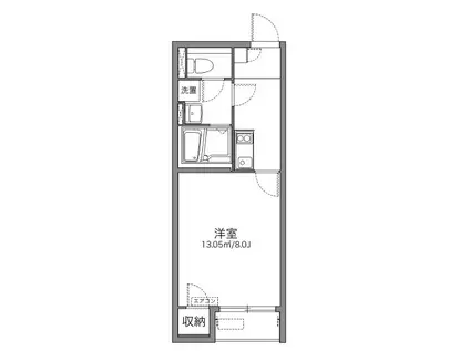 ヨークパレス2(1K/2階)の間取り写真
