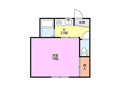 ルピナス5(1K/2階)の間取り写真