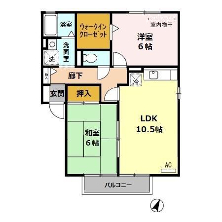 ア・ヴィータ A&S(2LDK/2階)の間取り写真