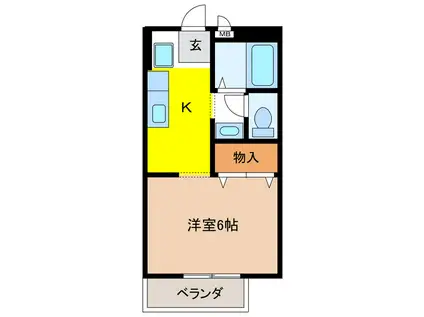 セレクトONE A(1K/2階)の間取り写真