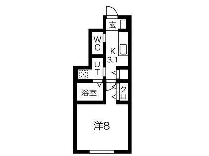 ARROTSKA(1K/1階)の間取り写真