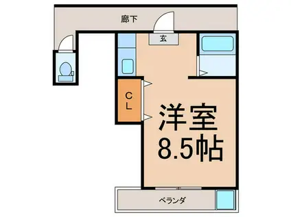 第一中原荘(ワンルーム/2階)の間取り写真