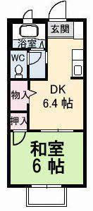 フォブール高崎(1DK/2階)の間取り写真