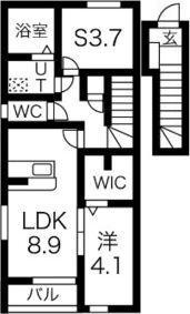 C.COURT(1SLDK/2階)の間取り写真