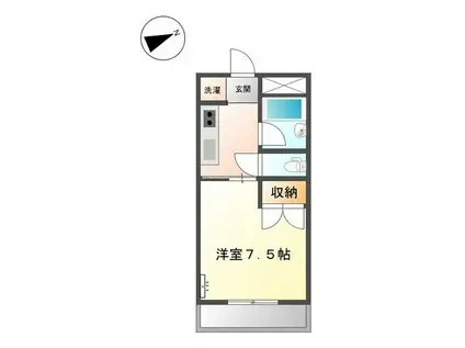 ノーブルパレス(1K/1階)の間取り写真