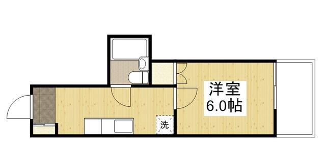 サンヒルズ広島屋(1K/4階)の間取り写真