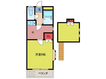 アートパレス東松山NO5(1K/2階)の間取り写真