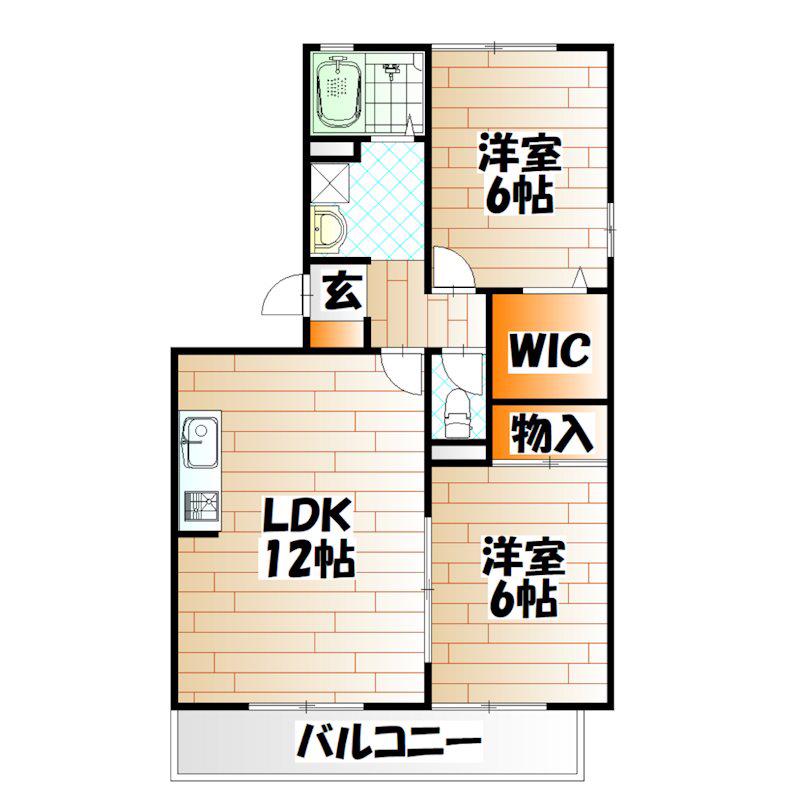 レスポワール赤坂C(2LDK/3階)の間取り写真