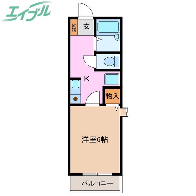 クインシータウン(1K/1階)の間取り写真