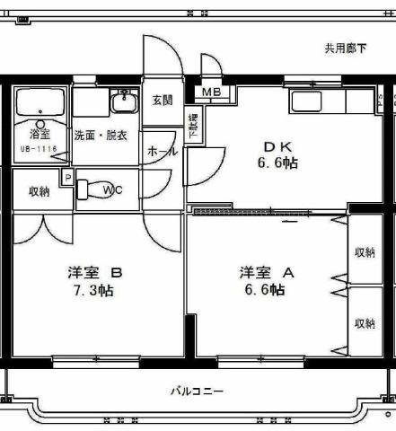 サンフィールド高鍋II(2DK/2階)の間取り写真