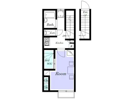 レオパレスEXISTENCE(1K/2階)の間取り写真