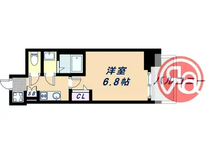 フォーリアライズ天王寺ヴァロール(1K/12階)の間取り写真