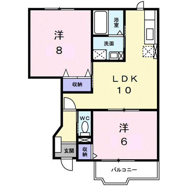 プリティハウスY(2LDK/1階)の間取り写真