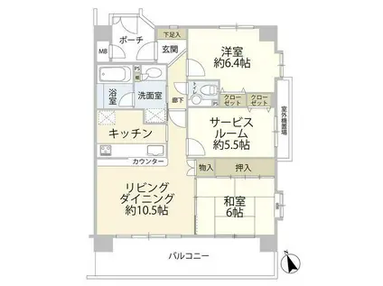 ダイアパレス茅ケ崎浜之郷(2SLDK/2階)の間取り写真