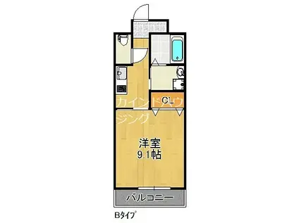 REBANGA阿倍野AP(1K/2階)の間取り写真