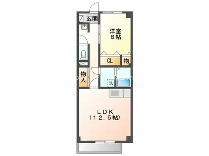 ベルバランセ鷹(1LDK/2階)の間取り写真