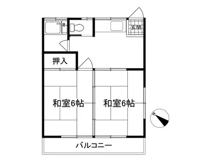 丸晃コーポA(2K/2階)の間取り写真