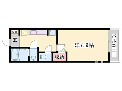 アラモードFII(1K/1階)の間取り写真