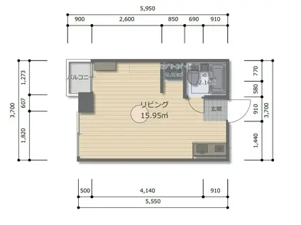 メリー荒町(ワンルーム/4階)の間取り写真