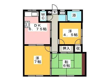 第二サトウハイツ(3DK/1階)の間取り写真