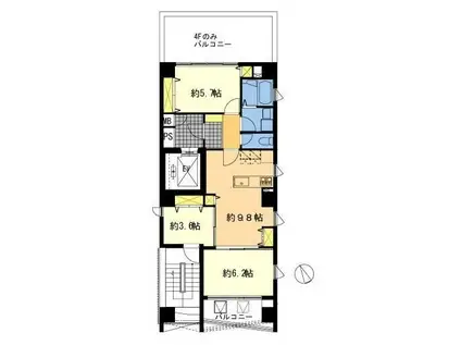 EKTARII(2SLDK/8階)の間取り写真