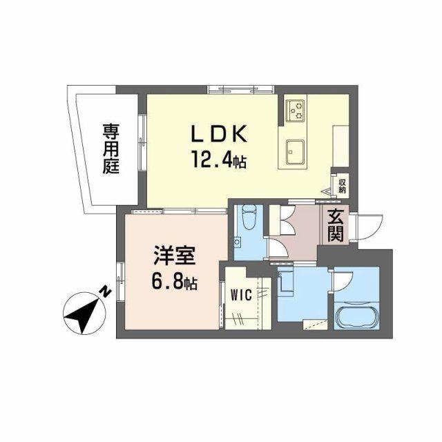 YANAGI TAKASU(1LDK/1階)の間取り写真