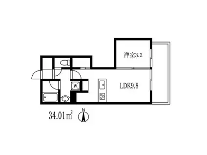 コディア八幡山(1LDK/7階)の間取り写真