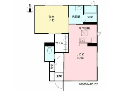 クレール・ド・セドルIIB棟(1LDK/1階)の間取り写真