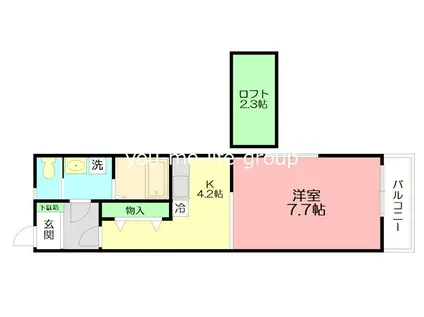 アンバーレジデンス(1K/1階)の間取り写真